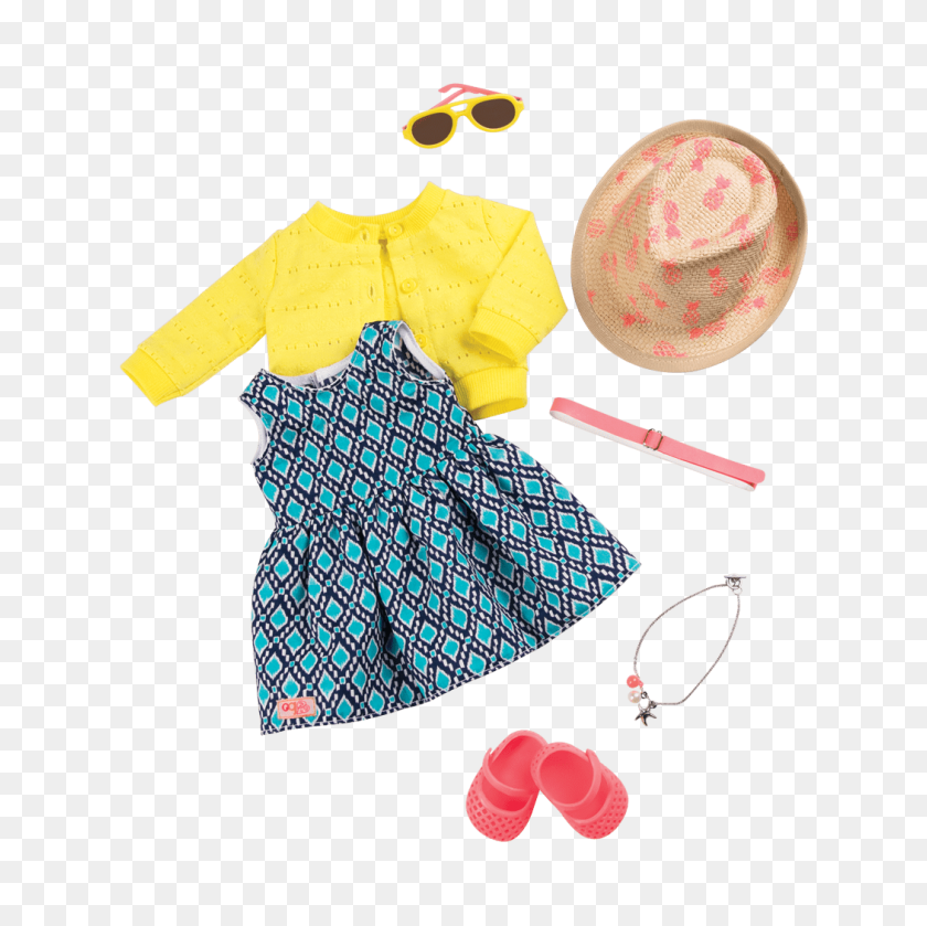 1050x1050 Летняя Повседневная Одежда И Шляпа Дюймовая Кукла Поколения Outfitour - Кусок Ленты Png