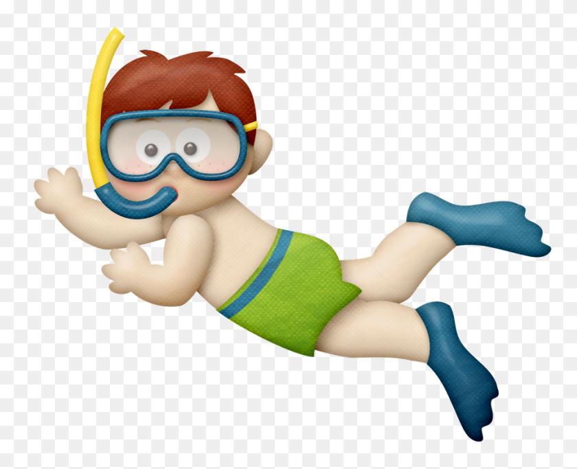 900x719 Summer Little Boy Diver Imágenes Prediseñadas Clipart - Pool Toys Clipart