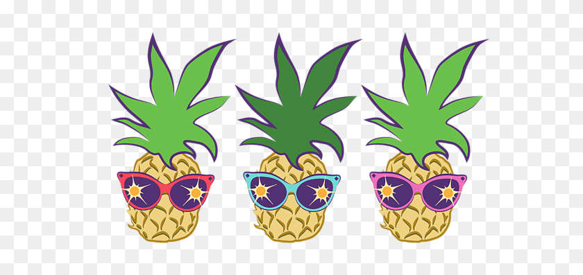 600x337 Summer Pineapples Wearing Retro Sunglasses Yoga Mat For Sale - Pineapple Sunglasses Clipart