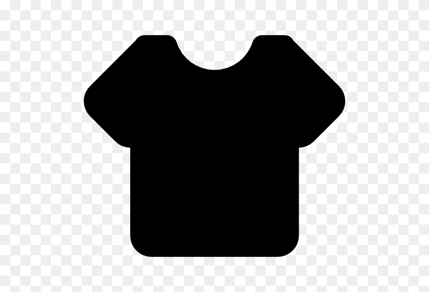 512x512 Summer Shirt, Fashion, Sleeves, Round Neck Shirt, Silhouette - Black Shirt PNG
