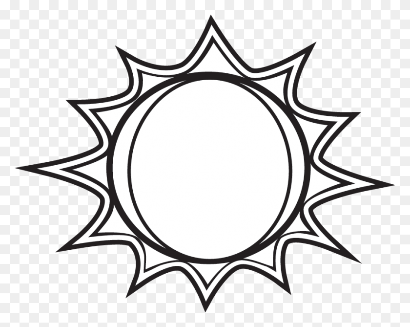 896x700 Летнее Солнце Картинки Черный И Белый - Летний Черно-Белый Клипарт