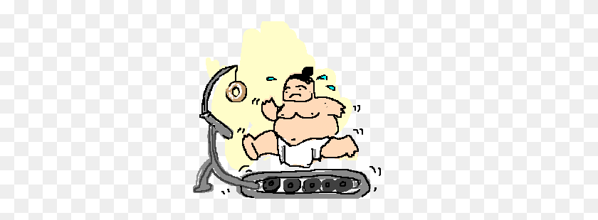 300x250 Sumo Wrestler Keeps His Shape Up With Donuts Drawing - Sumo Wrestler Clipart
