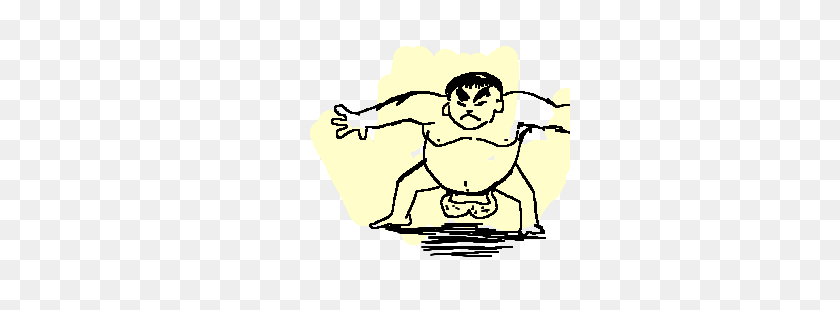300x250 Sumo Wrestler With Giant Balls Drawing - Sumo Wrestler Clipart