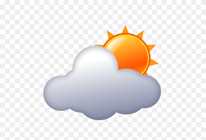 512x512 Sun Behind Cloud Emoji For Facebook, Email Sms Id - Sun Emoji PNG