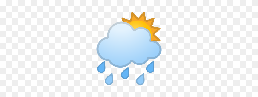 256x256 Sun Behind Rain Cloud Icon Noto Emoji Travel Places Iconset - Rain Cloud PNG