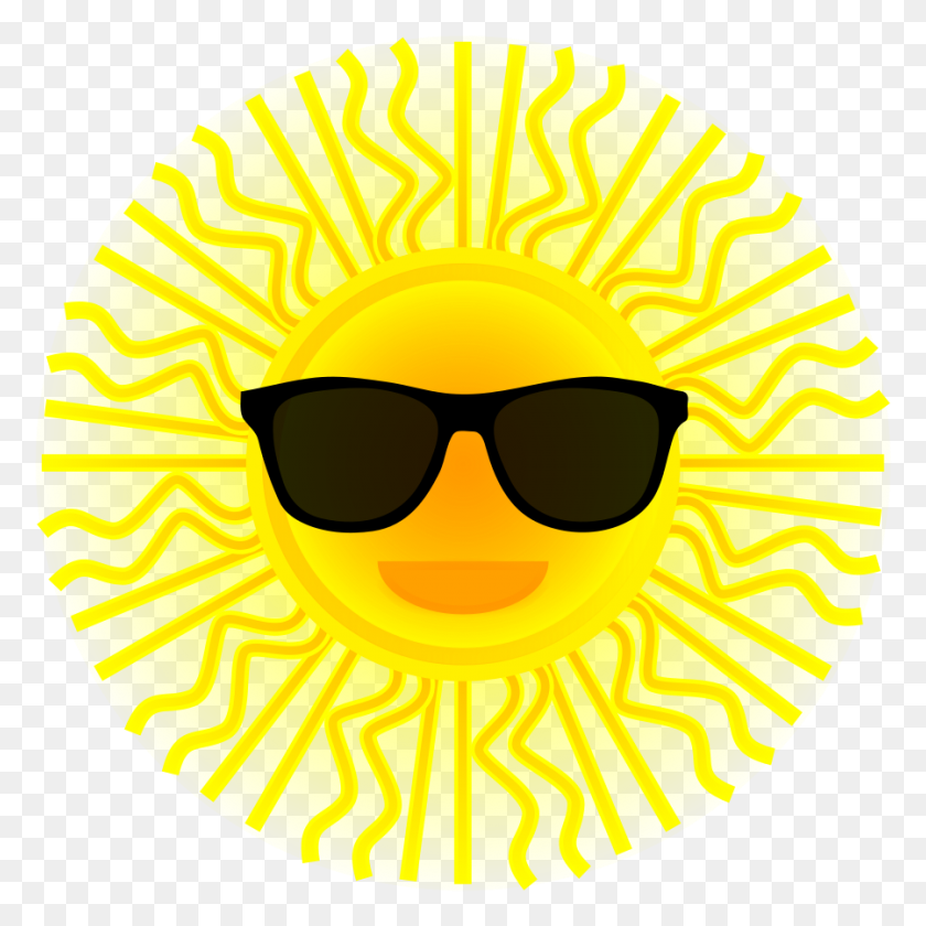 900x900 Sun Clipart Glasess - Sunscreen Clipart