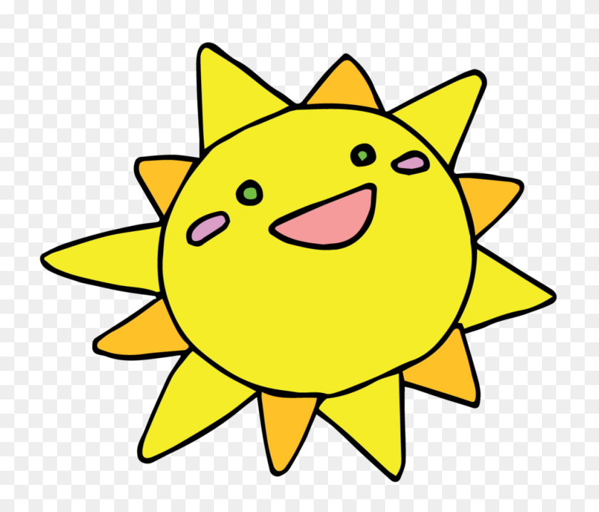 972x821 Sun Clipart Kawaii - Smiling Sun Clipart