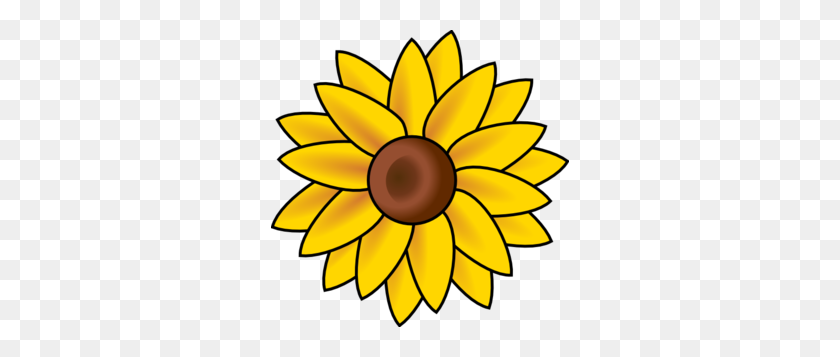 298x297 Sun Flower Clip Art - Kansas Clipart