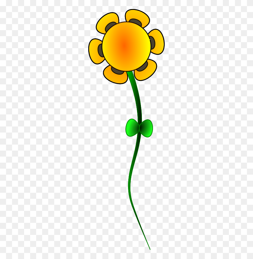254x800 Sun Flower Clip Art Download - Sunshine Border Clipart