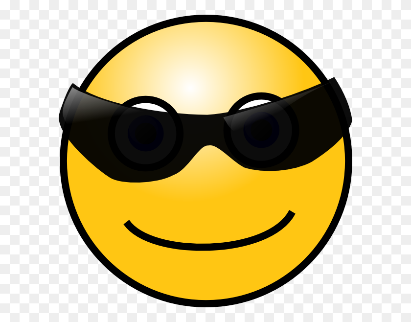 600x598 Gafas De Sol Cool Smiley Clipart Vector Gratis - Emoticon Clipart