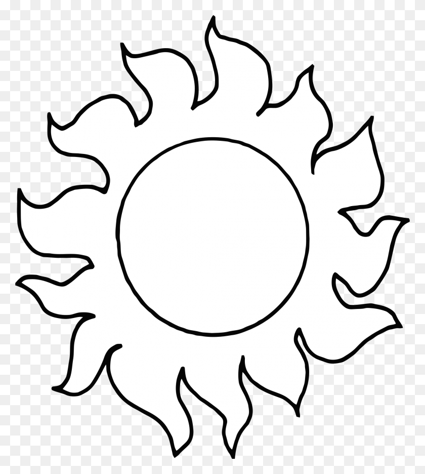 2000x2247 Sun Line Drawing Clipart, Free Download Clipart - Zero Clipart Black And White