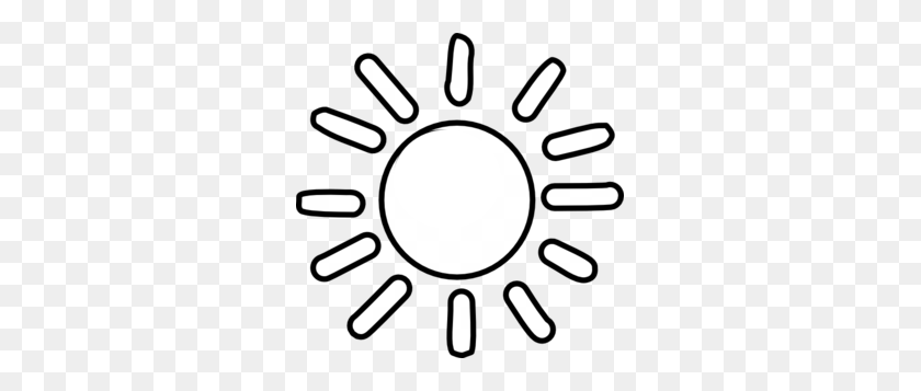 299x297 Солнце Контур Картинки - Погода Клипарт Черно-Белый