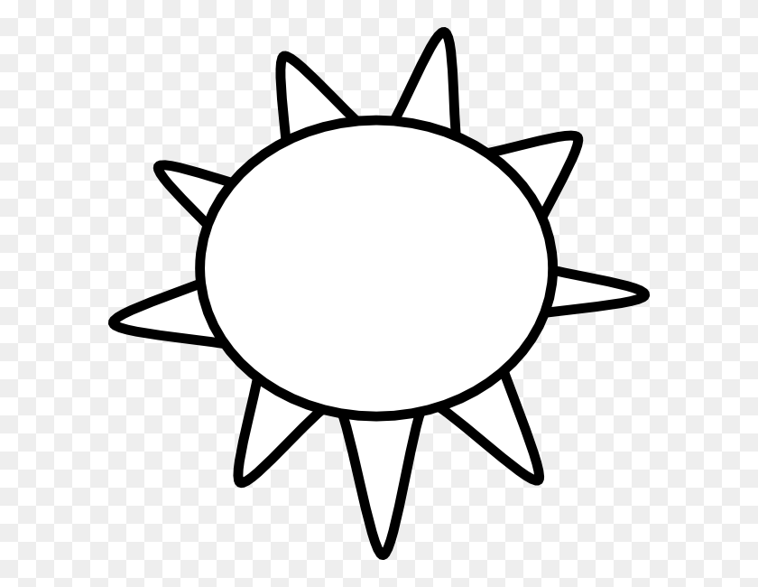 600x590 Sun Outline Clip Art - Sun Silhouette PNG