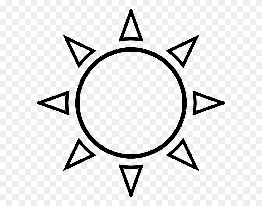 600x600 Солнце Контур Клипарт - Солнце Вектор Png