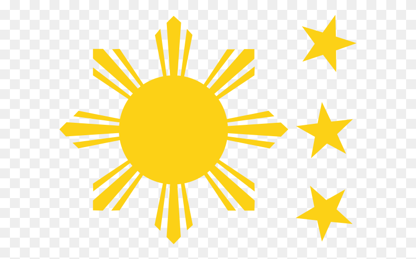 600x463 Солнце Звезда Желтые Филиппины Клипарт - Желтая Звезда Png
