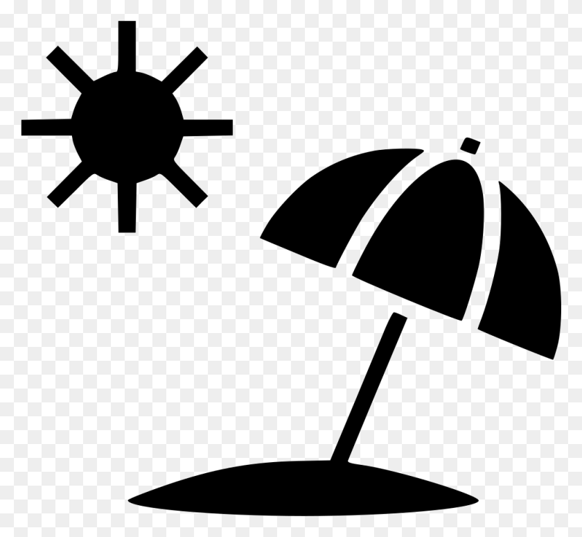 981x898 Sun Summer Umbrella Beach Png Icon Free Download - Sun Silhouette PNG