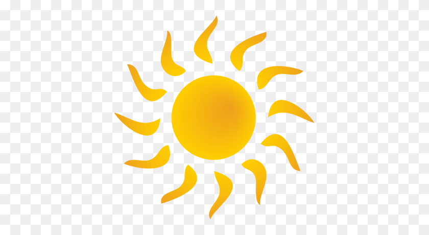 393x400 Sun Symbol Bent Rays Sun Symbols - Sun With Rays Clipart