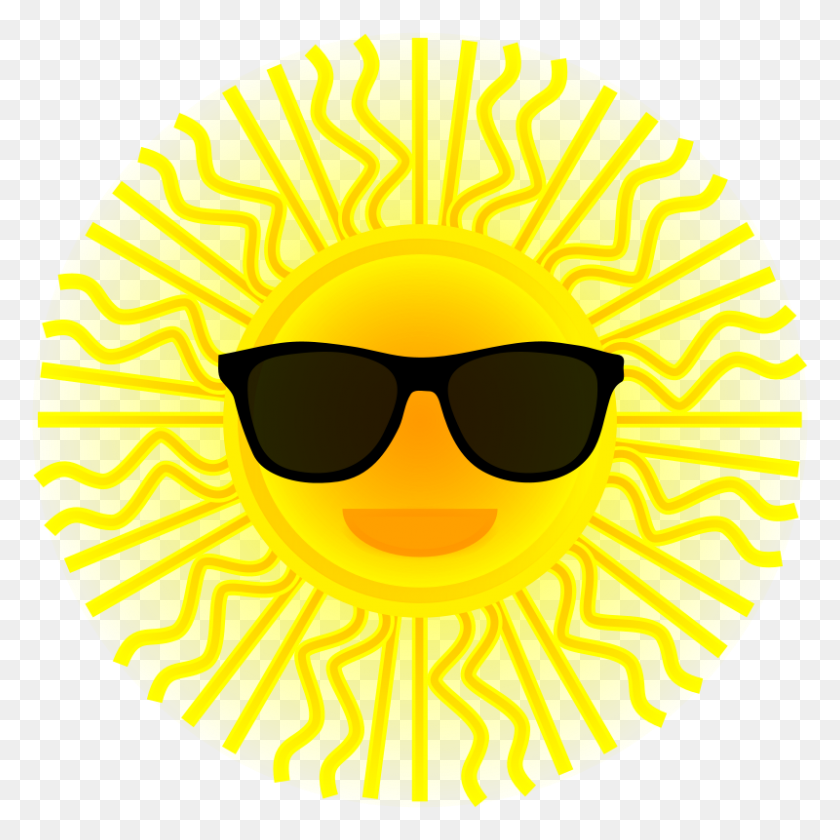 800x800 Sun Wearing Sunglasses Clip Art Black And White Les Baux De Provence - Sunshine Clipart Black And White