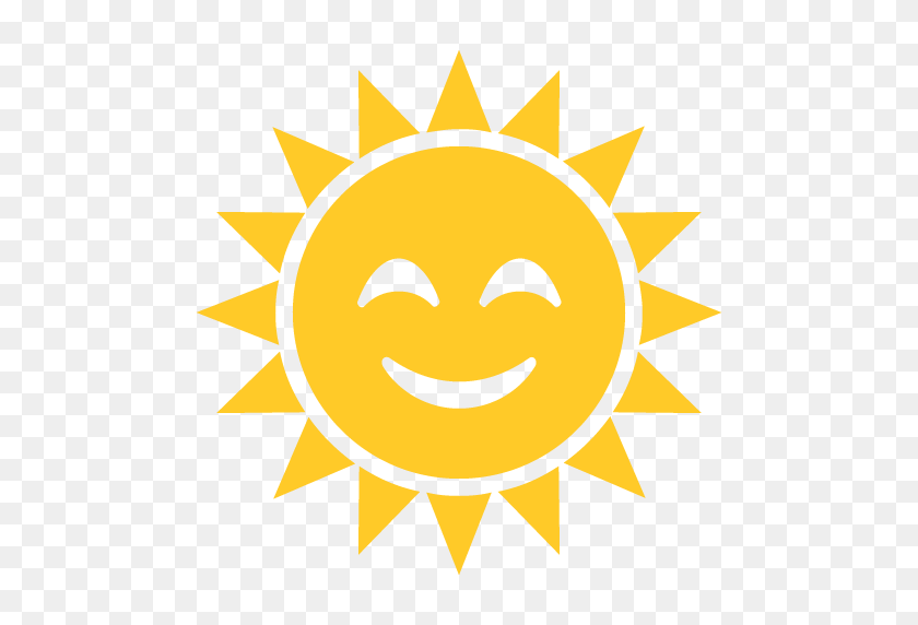512x512 Sol Con Cara De Emoji Para Facebook, Correo Electrónico Sms Id Emoji - Sol Emoji Png