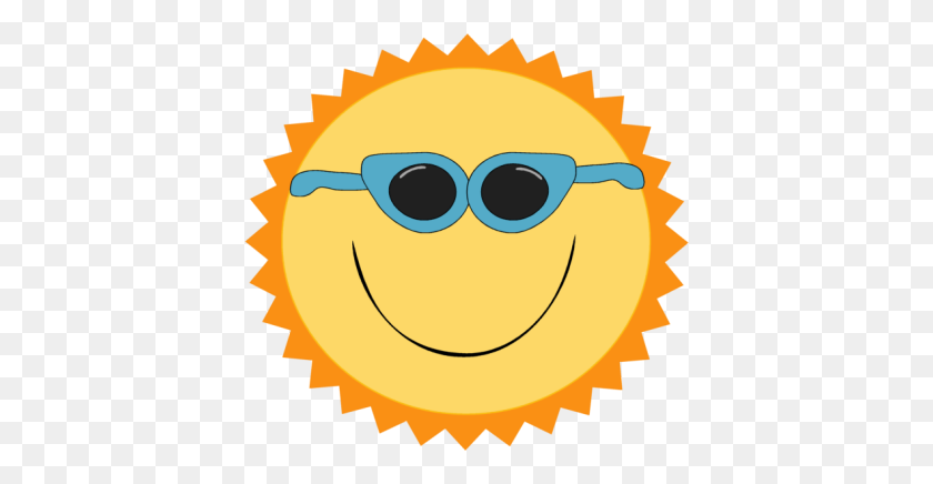 400x376 Sun With Sunglasses Clip Art Les Baux De Provence - Sunshine With Sunglasses Clipart