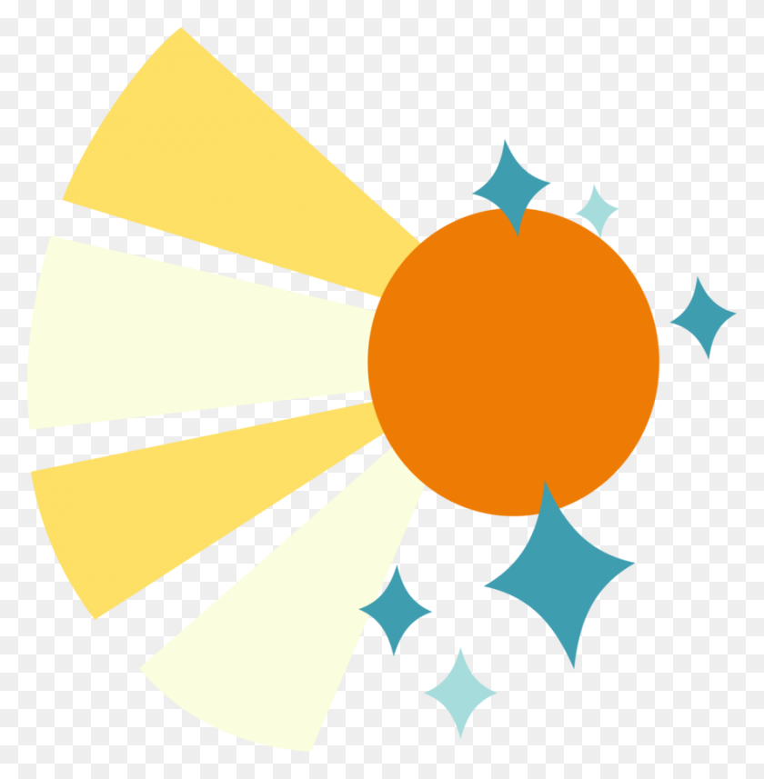 884x904 Sunburst's Cutie Mark A Sun Rays With Sparkles Mlpfim Kawaii - Anime Sparkle PNG