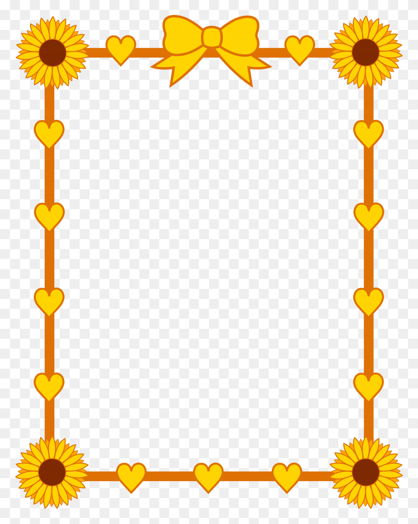 6671x8492 Imágenes Prediseñadas De La Frontera Del Girasol - Imágenes Prediseñadas De Flores De Colores