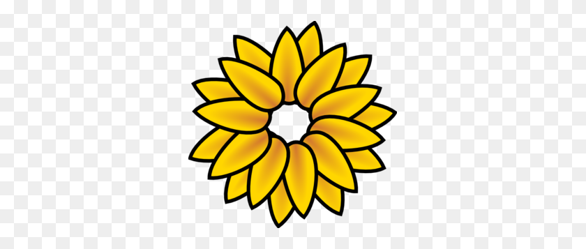299x297 Sunflower Clip Art - Black And White Sunflower Clipart