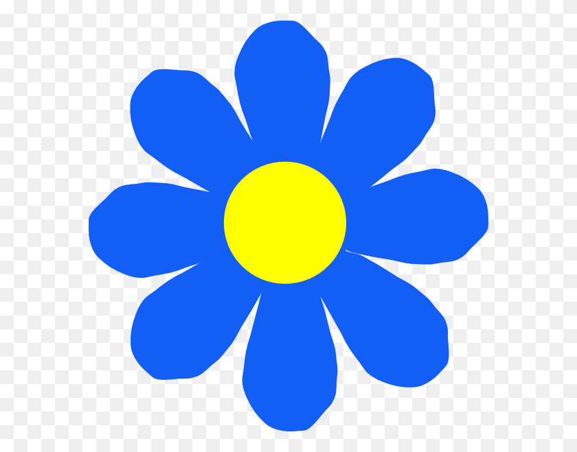 582x599 Sunflower Clipart Blue - Sunflower Clipart Transparent