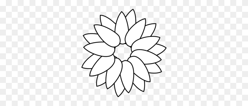 288x298 Sunflower Pictures Outline - Flower Outline PNG