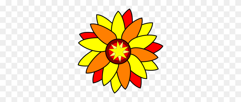 298x297 Sunflower Star Tatto Clip Art - Sunflower Clip Art Free