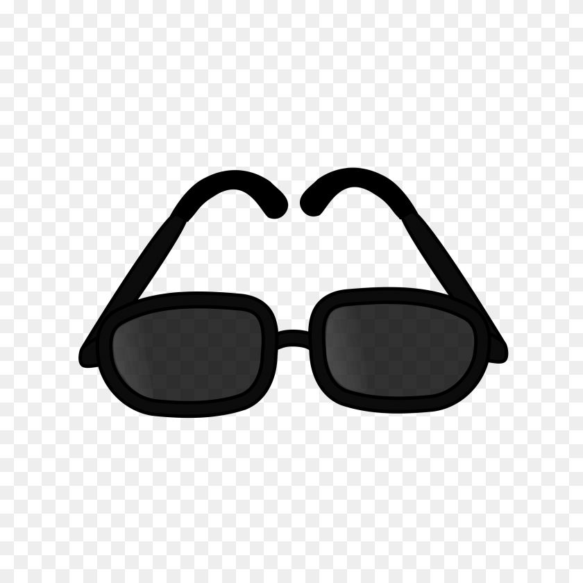 2400x2400 Sunglasses Black And White Clip Art - Bunny With Glasses Clipart