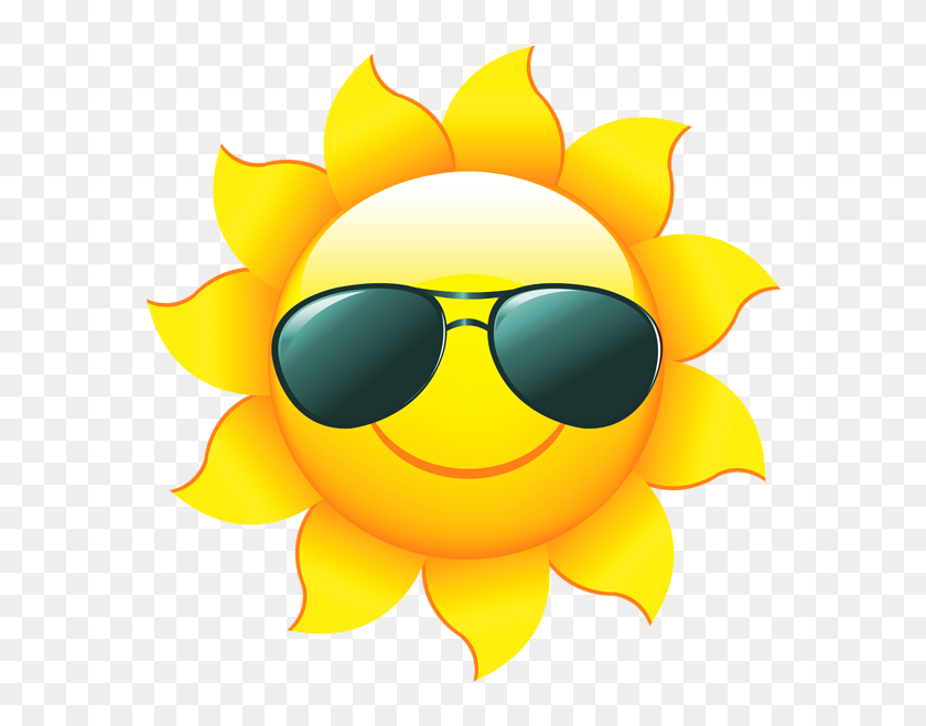 600x599 Sunglasses Clipart July Summer - Summer Fruits Clipart
