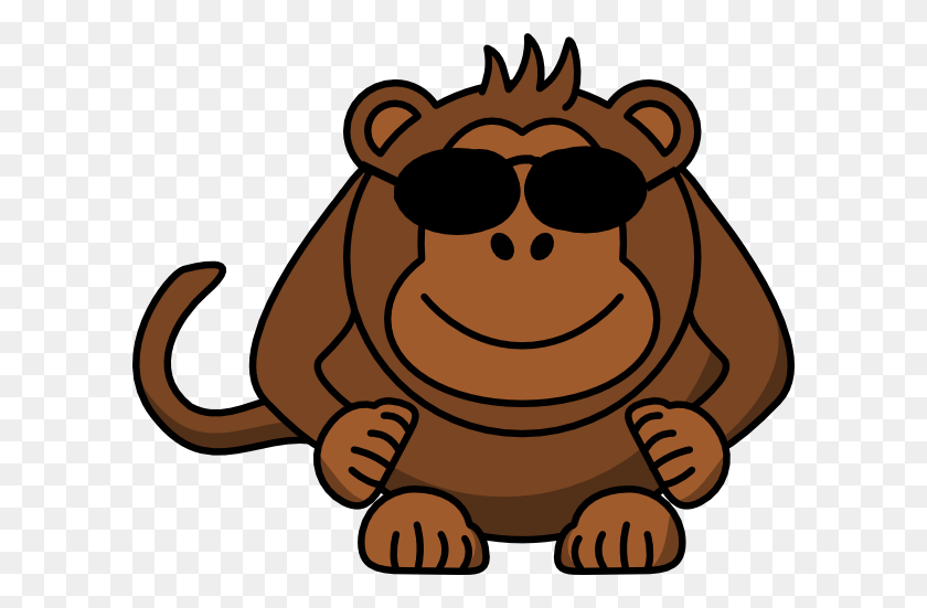 600x491 Sunglasses Clipart Monkey - Salute Clipart