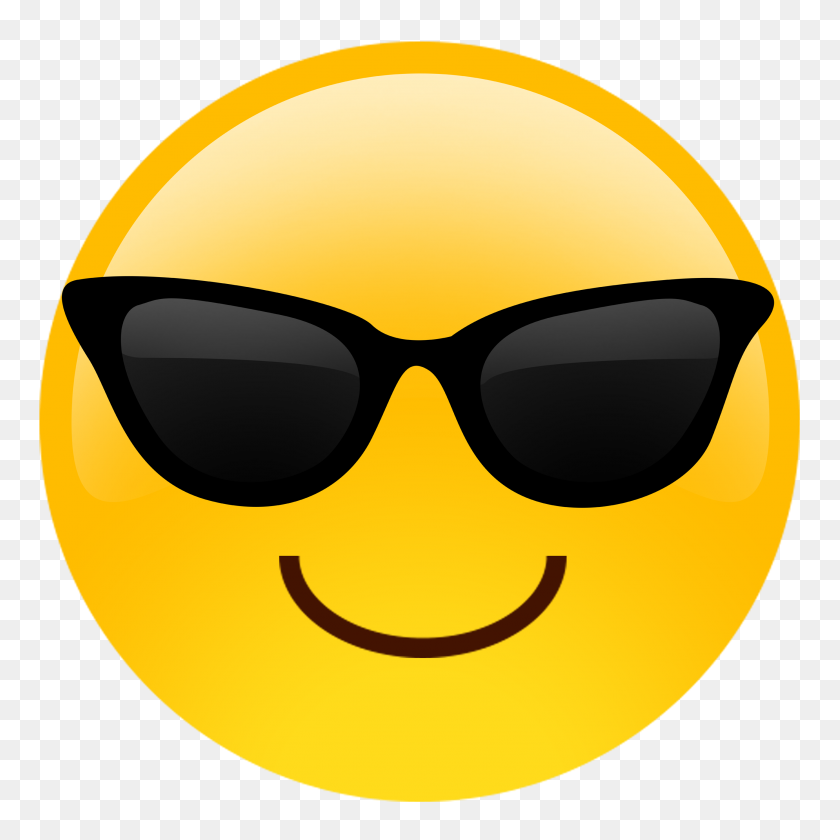 2592x2592 Sunglasses Cutout Emoji - Smirk Emoji PNG