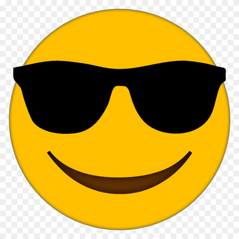 882x882 Sunglasses Emoji Clipart Smiley Face - Happy Face Emoji PNG
