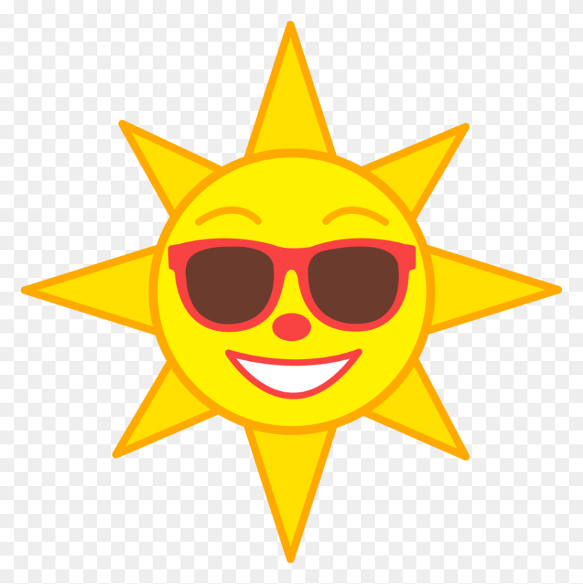 830x832 Sunglasses Emoji Clipart Sunshine - Sun Emoji PNG
