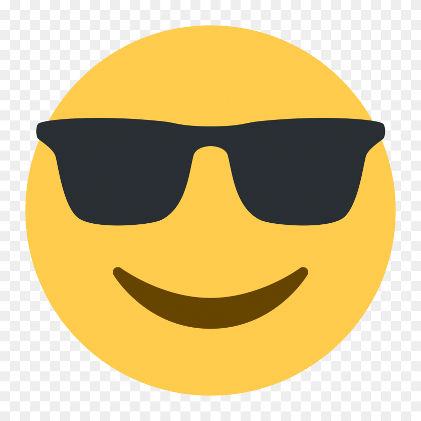2000x2000 Sunglasses Emoji Png Transparent Background - Emoji PNG Transparent
