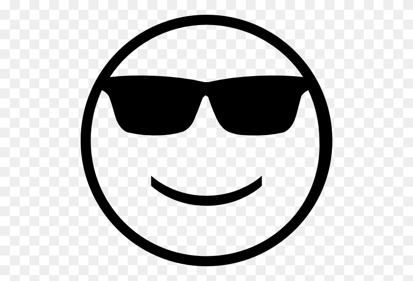 512x512 Sunglasses, Emotion, Interface, Faces, Smile, Smiling, Haw Emoji - Glasses Emoji PNG