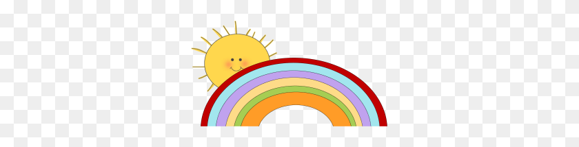 285x154 Sunny Clipart Rainbow - Sunshine Clipart