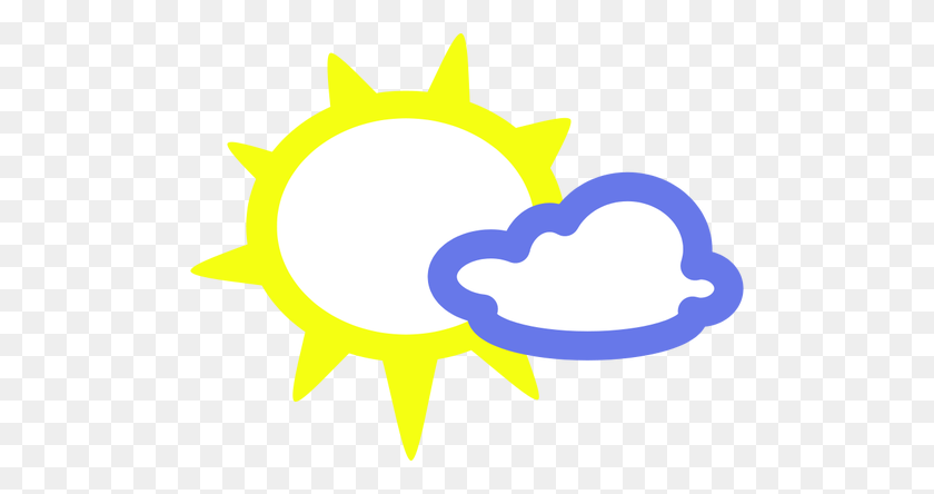500x384 Sunny With Some Clouds Weather Symbol Vector Image - Cloudy Weather Clipart