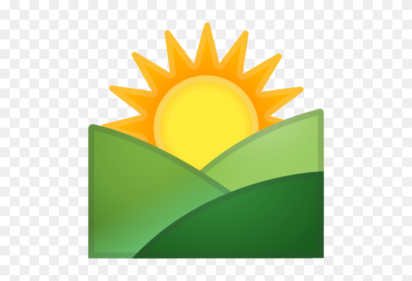 512x512 Sunrise Over Mountains Emoji - Sunflower Emoji PNG