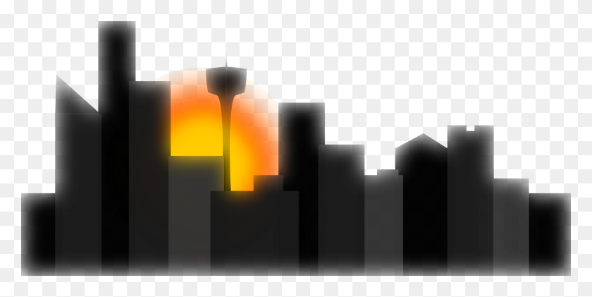 2400x1113 Sunset City Icons Png - Sunset PNG