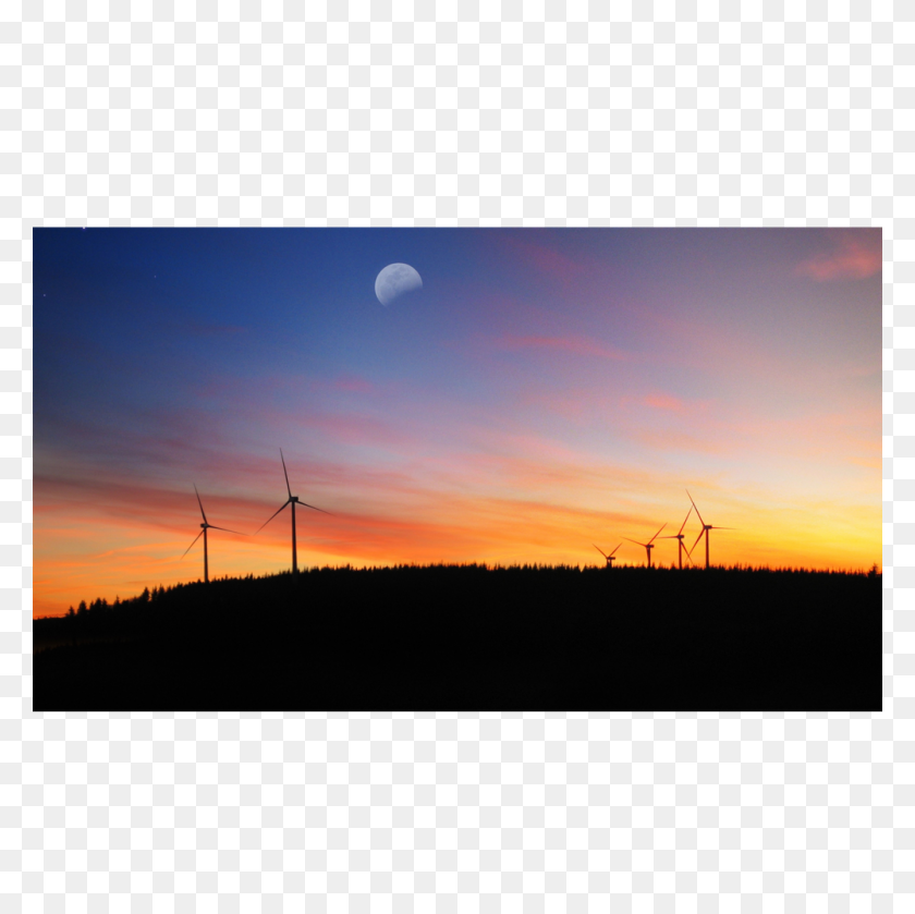 1000x1000 Sunset Windmills - Sunset Sky PNG