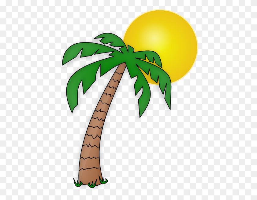 456x595 Sunshine Clipart Palm Tree - Sun Border Clipart