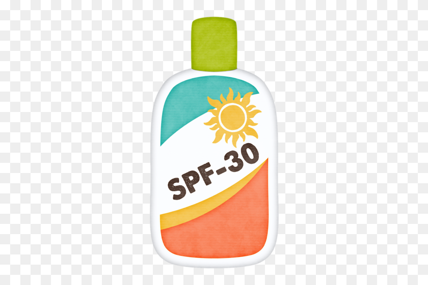 258x500 Suntan Lotion Clipart Clip Art, Summer And Beach - Sunscreen Clipart