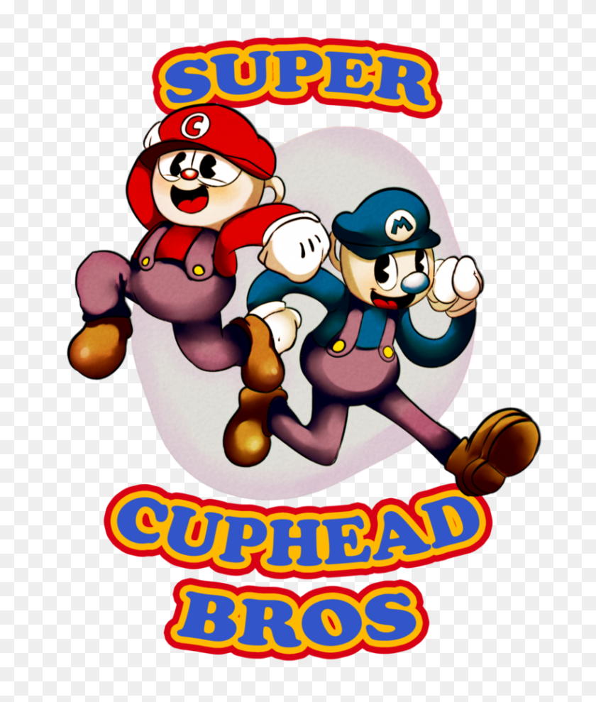 819x976 Super Cuphead Bros - Клипарт Super Mario Bros