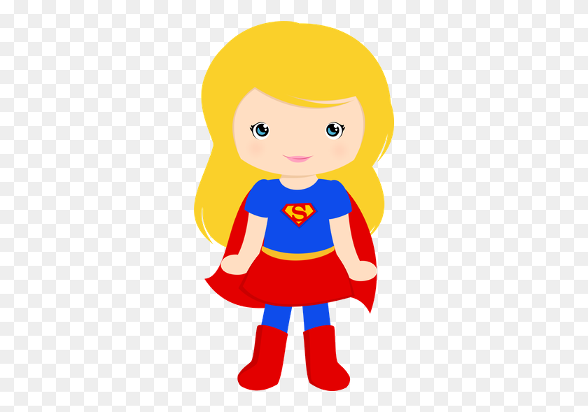 286x529 Супер Девочки - Девушка Супергерой Клипарт