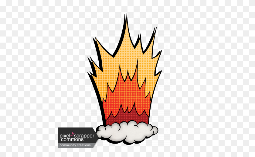 456x456 Взрыв Супергероя С Огненной Графикой - Огненный Взрыв Png