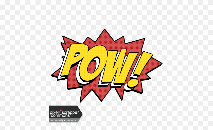 456x456 Super Hero Comic Effect Pow Graphic - Pow PNG