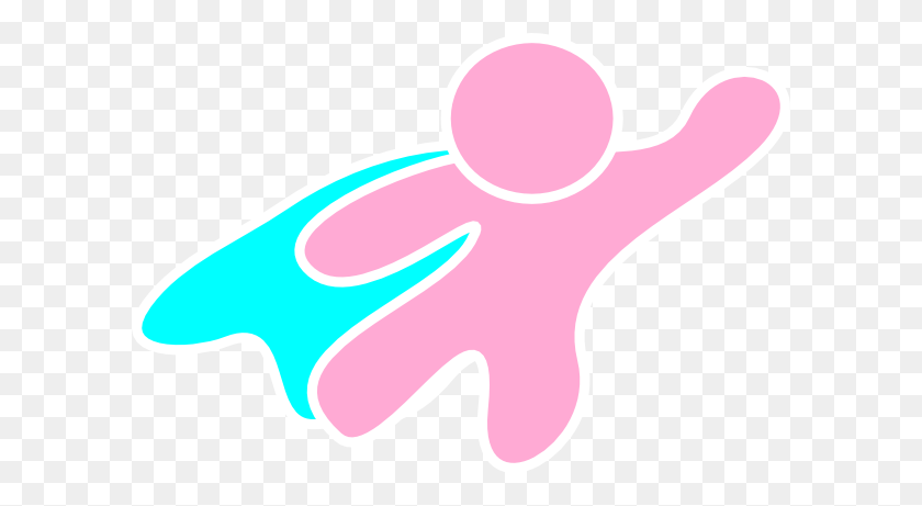 600x401 Super Hero Pink And Blue Png, Clip Art For Web - Super Clipart